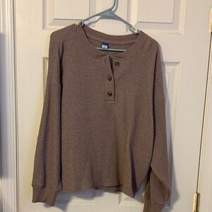 Old Navy Women's Taupe Henley Sweater